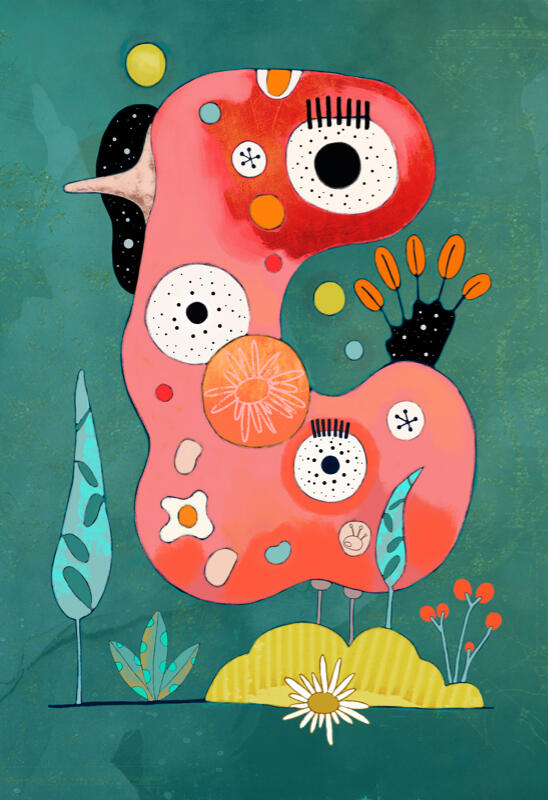 The flamingular amoeba by Fabriziobeyondstudio